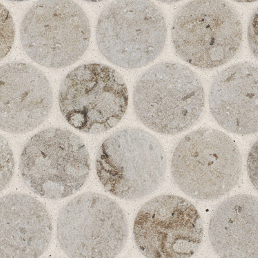 Myrtle Sands Round 11X13 Matte Porcelain Mosaic Floor Wall Tile