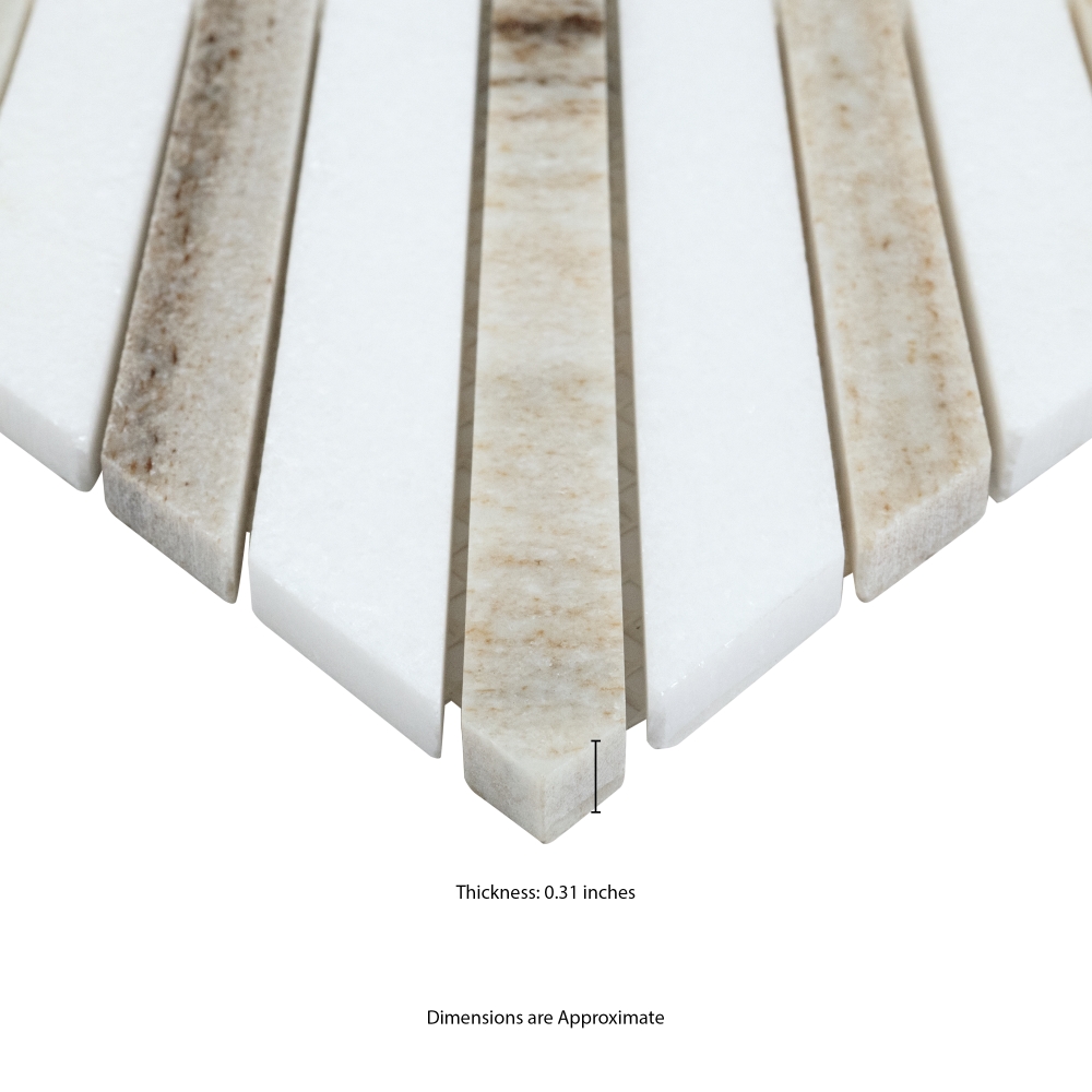 Wellington Pattern 12X12 Polished Marble Mosaic Floor Wall Tile