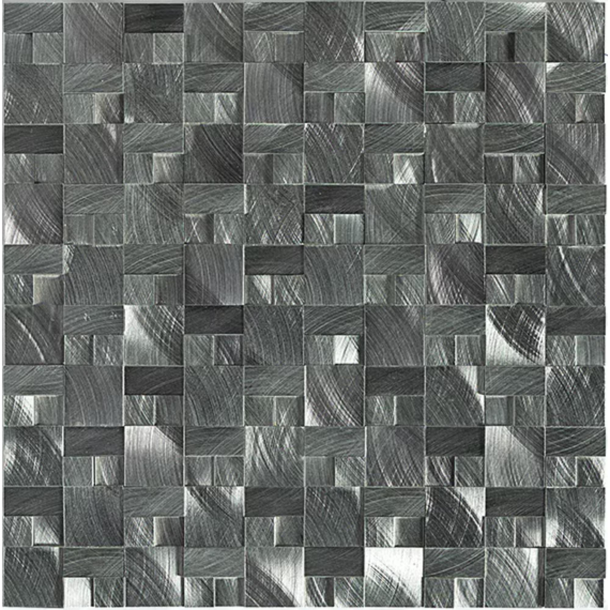 Structure Gunmetal 3D Block 1X1 Satin Mosaic Tile