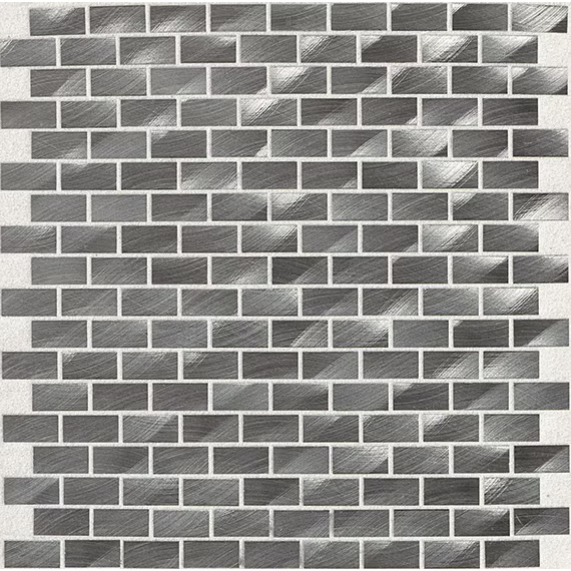 Structure Gunmetal Brick Joint 1/2X1 Satin Mosaic Tile