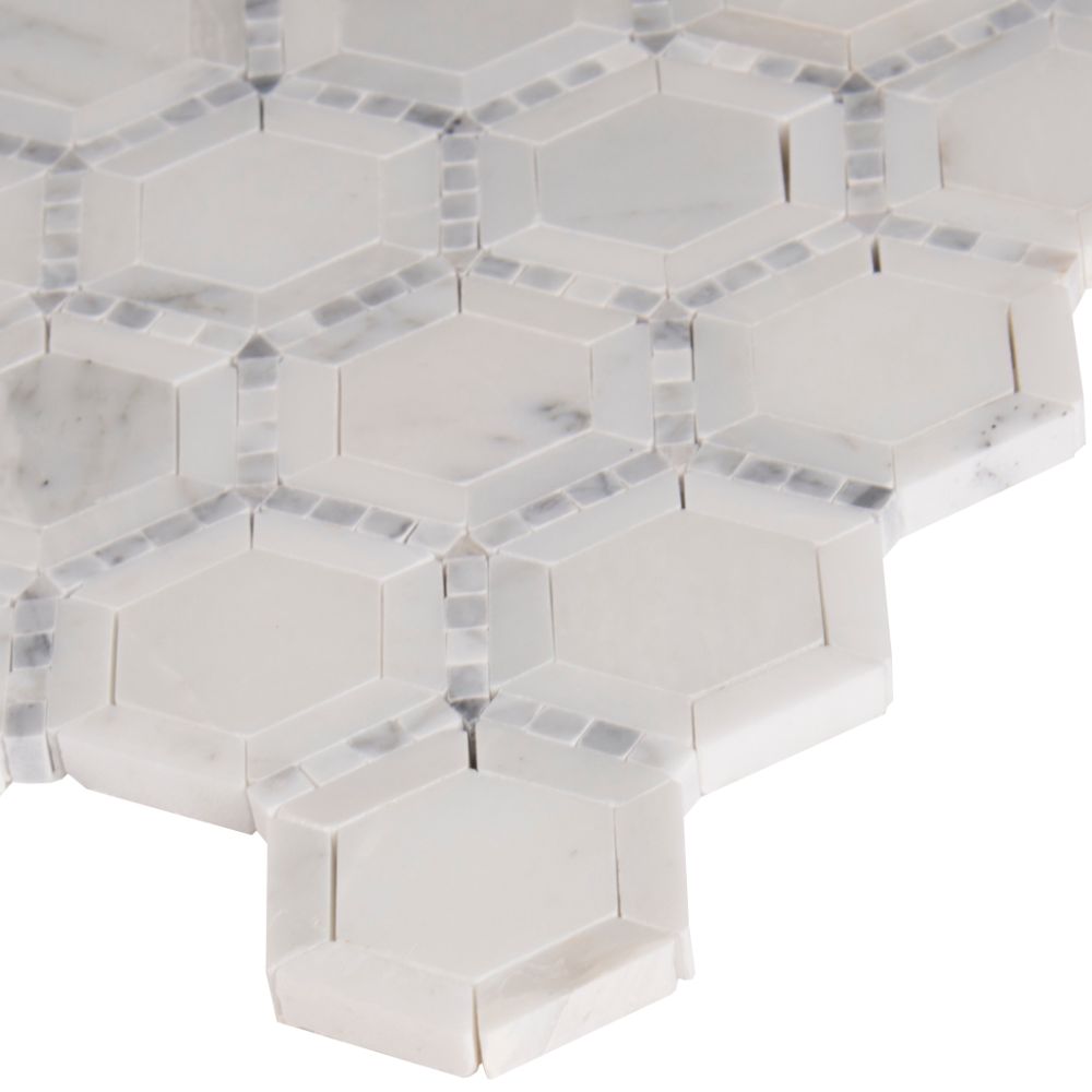 Telaio White 2X2 Hexagon Honed Mosaic
