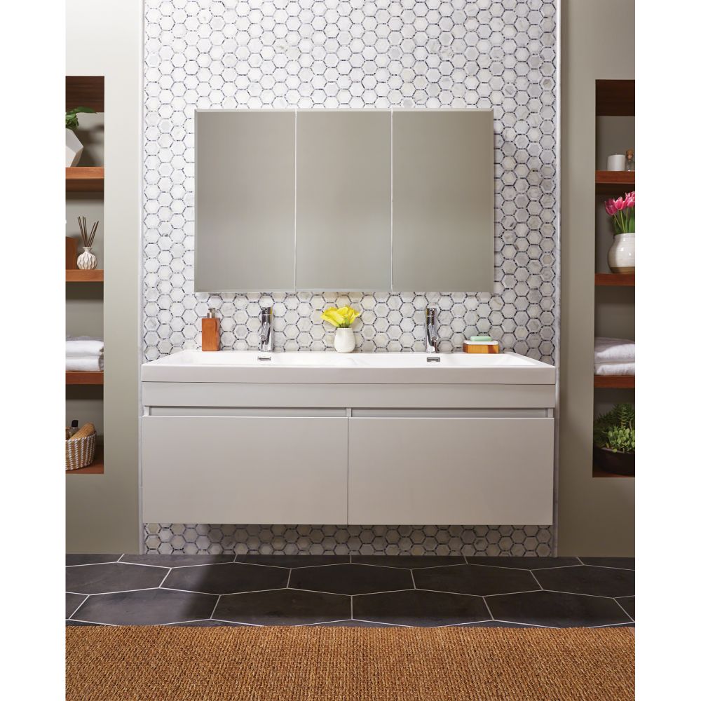 Telaio White 2X2 Hexagon Honed Mosaic