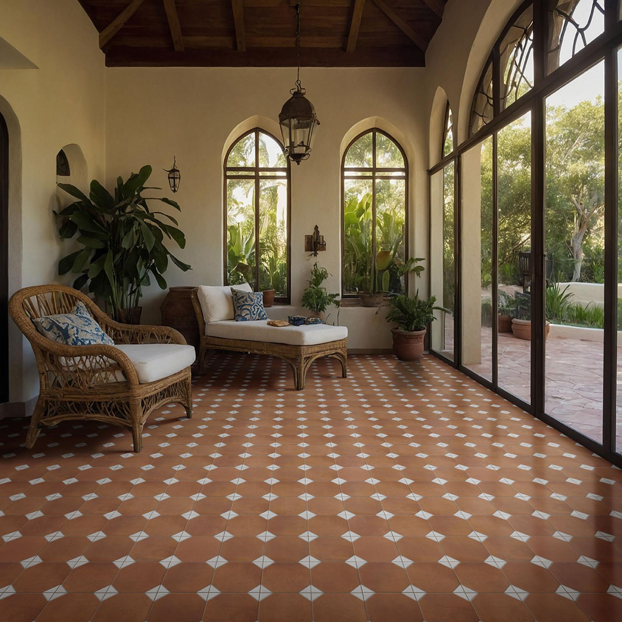 Via Bianchi Cotto 13x13 Matte Porcelain Floor and Wall Tile
