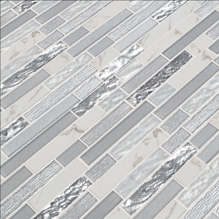 Whistler Ice Interlocking 8mm Glass Wall Tile