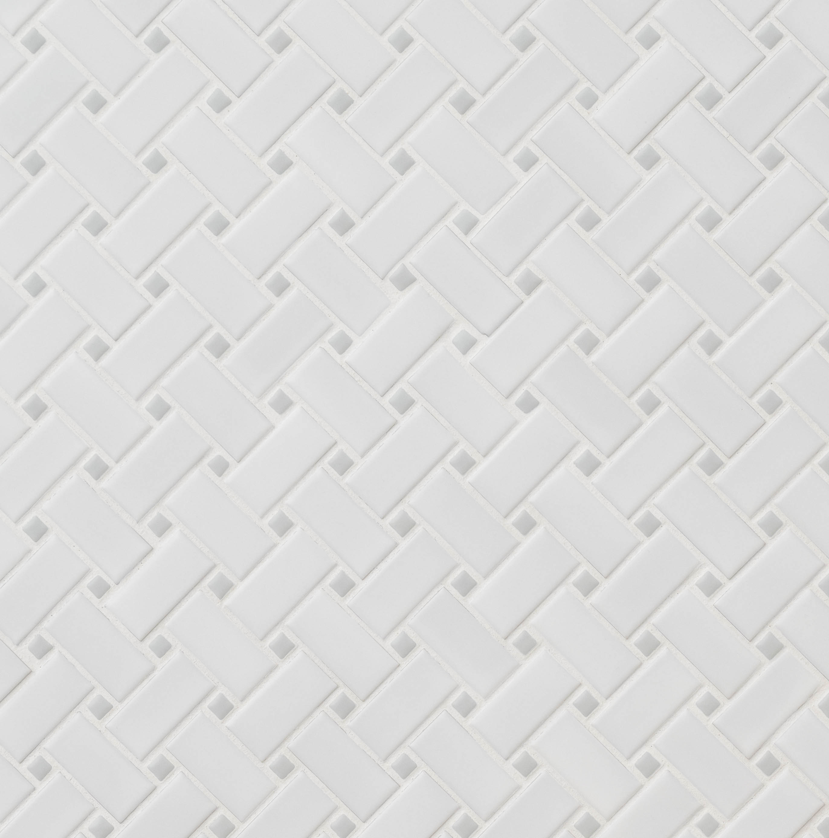 White and Gray Basketweave 11.81X11.81 6mm Matte Porcelain Mosaic Tile-4