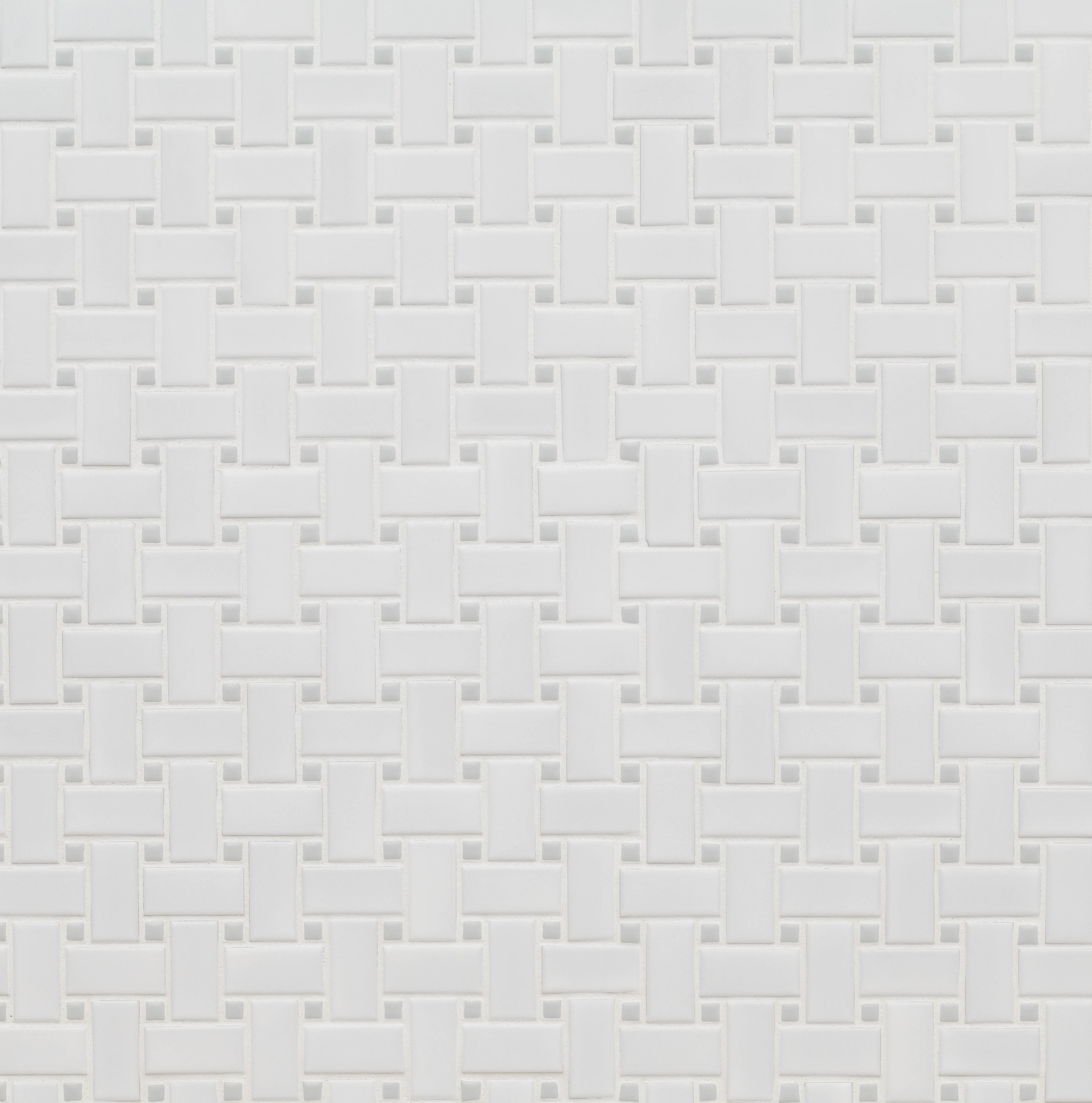 White and Gray Basketweave 11.81X11.81 6mm Matte Porcelain Mosaic Tile