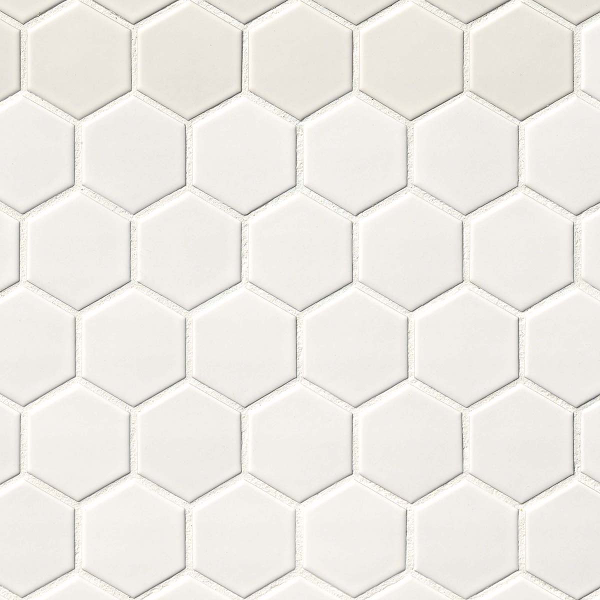 White Matte 2X2 Hexagon Mosaic
